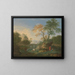 A landscape with distant classical ruins, a bridge, figures, and livestock - William Smith — framed artwork on a wall