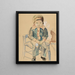 Boy on a chair - William Sommer — framed artwork on a wall