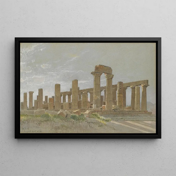 Girgenti The Temple of Juno Lacinia in Agrigento - William Stanley Haseltine — framed artwork on a wall