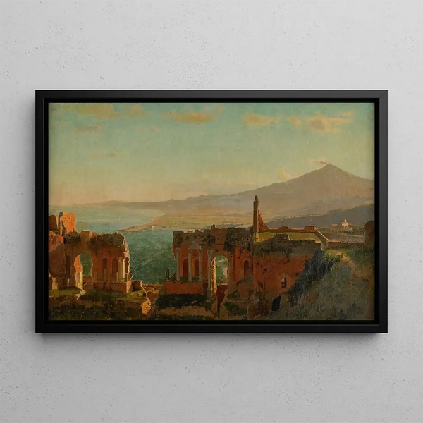 Mount Etna from Taormina - William Stanley Haseltine — framed artwork on a wall