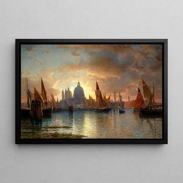 Santa Maria della Salute Sunset - William Stanley Haseltine — framed artwork on a wall