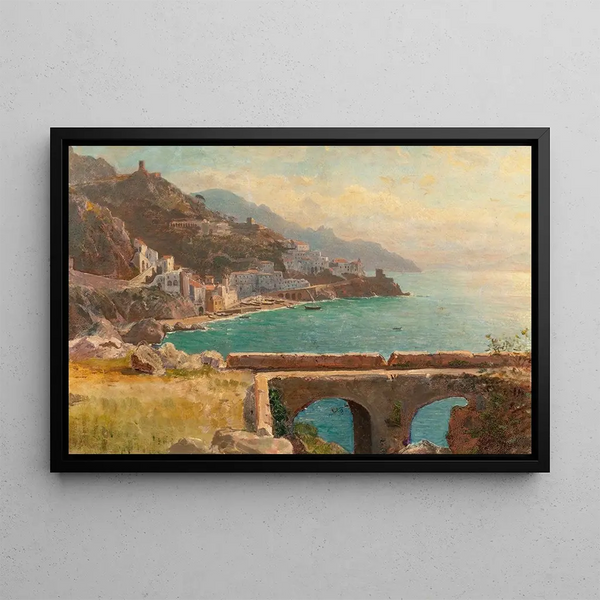 View of the Amalfi Coast, Italy - William Stanley Haseltine — framed artwork on a wall