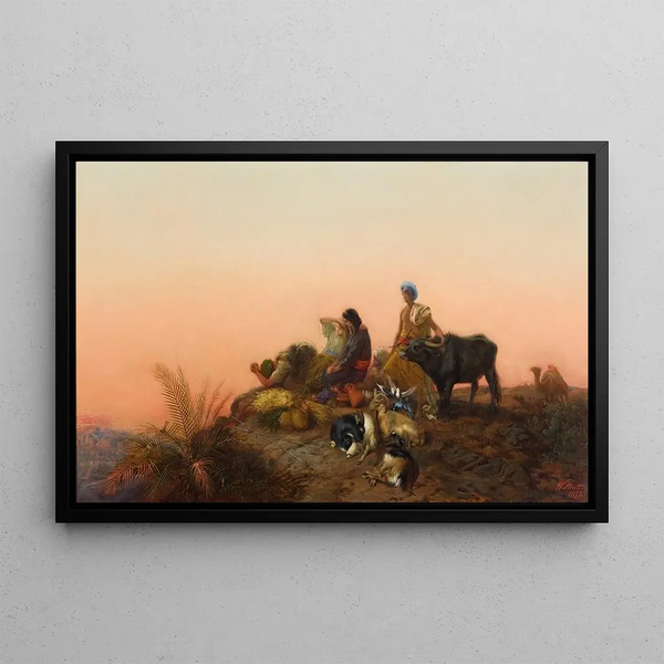 Pilgrims of Jerusalem - William Strutt — framed artwork on a wall