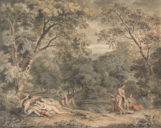 Nymph bathing in a wooded clearing - William Taverner — artwork view