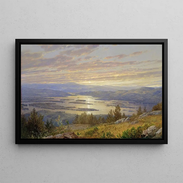 Lac Squam depuis Red Hill - William Trost Richards — framed artwork on a wall