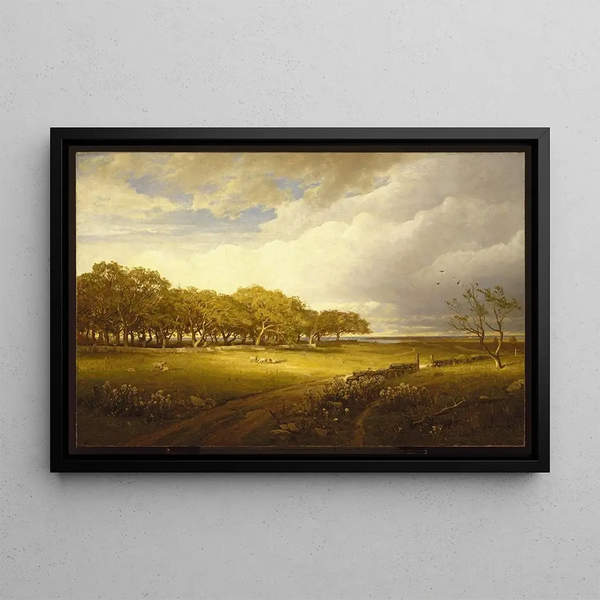 Old Orchard Painting in Newport - William Trost Richards — framed artwork on a wall
