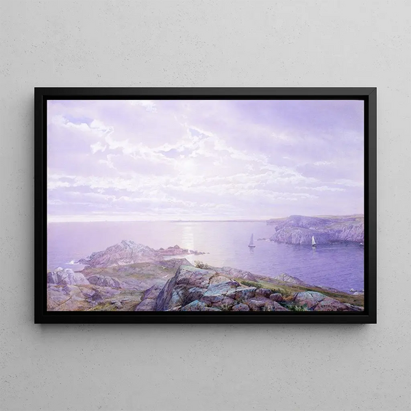 Anse rocheuse - William Trost Richards — framed artwork on a wall