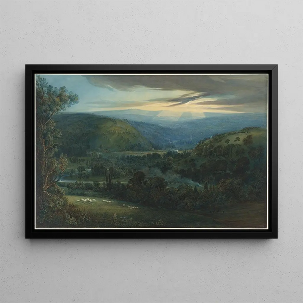 Dawn in the Devon Valleys - William Turner of Oxford — framed artwork on a wall