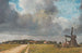 Landscape painting with village and windmill - William Turner of Oxford — artwork view
