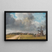 Landscape painting with village and windmill - William Turner of Oxford — framed artwork on a wall