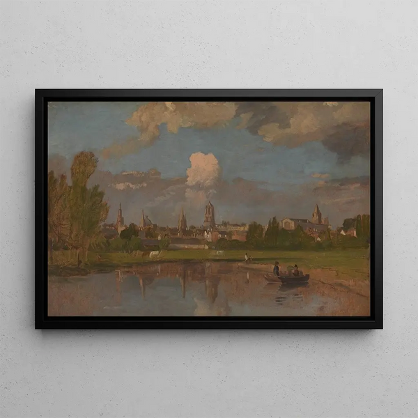 Oxford Painting of the river with Christ Church in the foreground - William Turner of Oxford — framed artwork on a wall