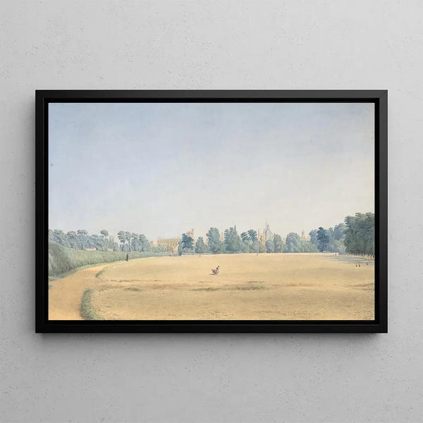 View of the university park towards New College Oxford - William Turner of Oxford — framed artwork on a wall