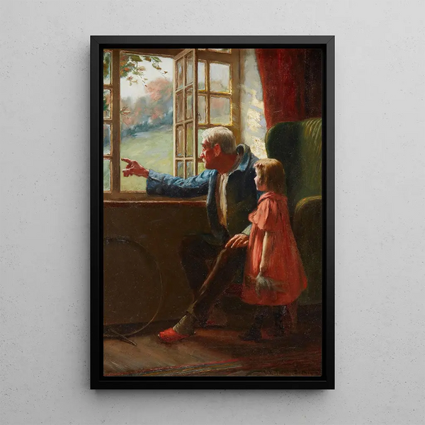 Une pause dans les jeux d'enfants - William Verplanck Birney — framed artwork on a wall