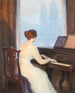 Girl playing piano - William Worcester Churchill — artwork view