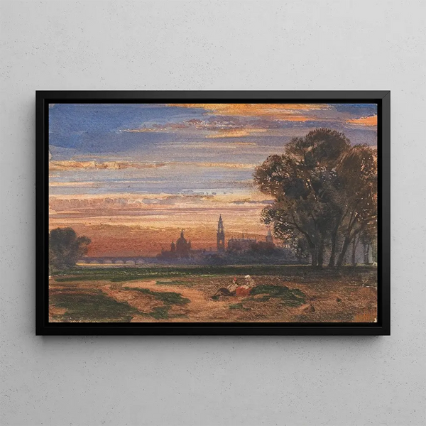 Dresden Sunset Painting - William Wyld — framed artwork on a wall