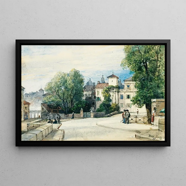 Vue de Dax - William Wyld — framed artwork on a wall