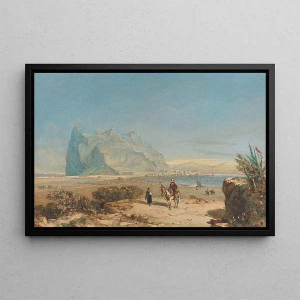 View of Gibraltar - William Wyld — framed artwork on a wall