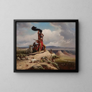The buffalo signal in view - William de la Montagne Cary — framed artwork on a wall