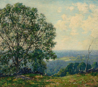 Trees on a hill overlooking a valley - Wilson Henry Irvine — artwork view