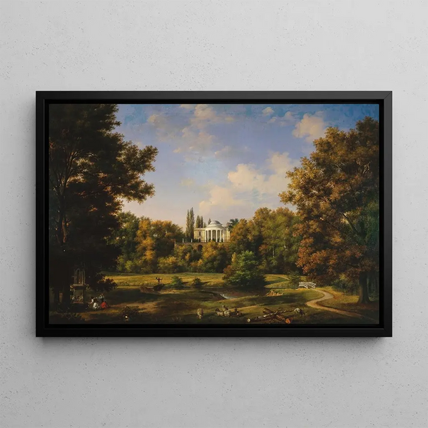 View of the Natolin Palace from the Park Side - Wincenty Kasprzycki — framed artwork on a wall