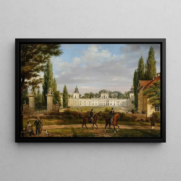 View of the Wilanów Palace from the entrance - Wincenty Kasprzycki — framed artwork on a wall