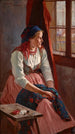 Girl at the Window - Wincenty Wodzinowski — artwork view