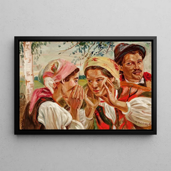 Secrets - Wincenty Wodzinowski — framed artwork on a wall