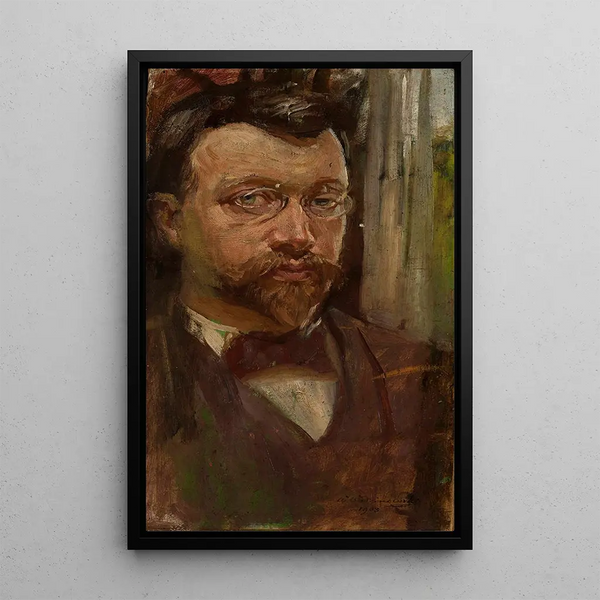 Self-portrait Painting - Wincenty Wodzinowski — framed artwork on a wall
