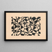 Conception for an unidentified floor in Belgian black marble and royal gray, drawing with abstract pattern - Winold Reiss — framed artwork on a wall
