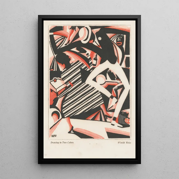 Drawing in two colors - Winold Reiss — framed artwork on a wall