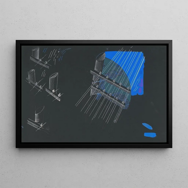Drawings for Fortune magazine, sketches on black paper - Winold Reiss — framed artwork on a wall