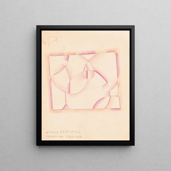 Interior design for screens and ceilings Drawing of plans, elevation, and details - Winold Reiss — framed artwork on a wall