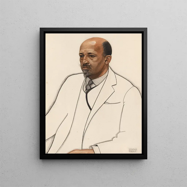 W. E. B. Du Bois painting - Winold Reiss — framed artwork on a wall