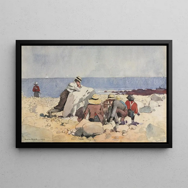 A Clam Bake - Winslow Homer — framed artwork on a wall
