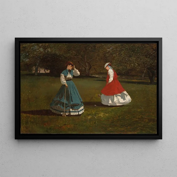 A game of croquet - Winslow Homer — framed artwork on a wall