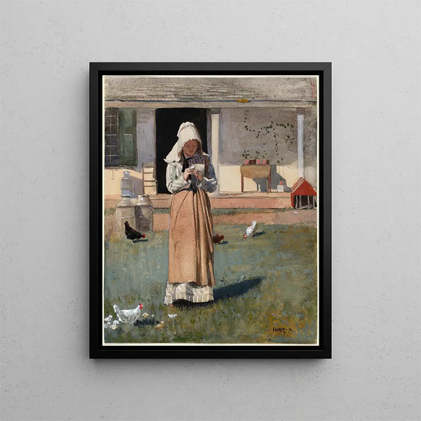 A Sick Chicken - Winslow Homer — framed artwork on a wall