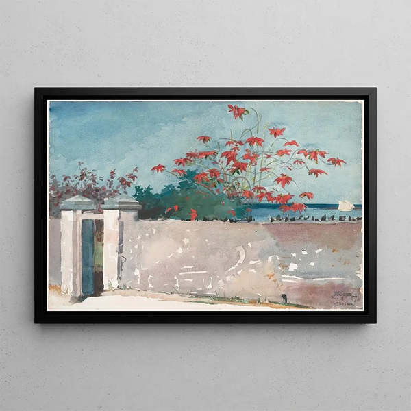 A Wall in Nassau - Winslow Homer — framed artwork on a wall