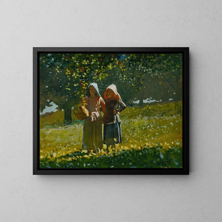 The apple picking - Winslow Homer — framed artwork on a wall