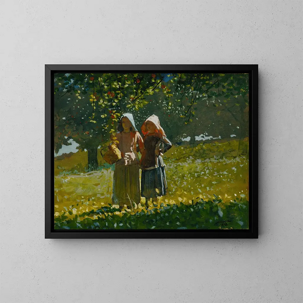 The apple picking - Winslow Homer — framed artwork on a wall
