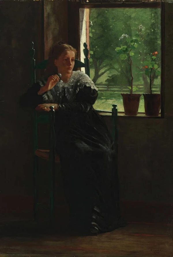 At the Window - Winslow Homer — framed artwork on a wall