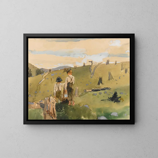 Boys on a Hill - Winslow Homer — framed artwork on a wall