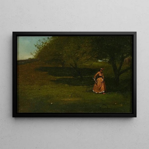Croquet Player - Winslow Homer — framed artwork on a wall