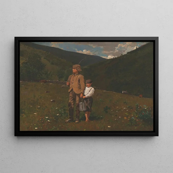 Traversée du pâturage - Winslow Homer — framed artwork on a wall