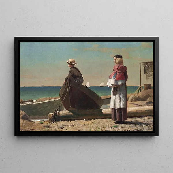 Papa arrive - Winslow Homer — framed artwork on a wall