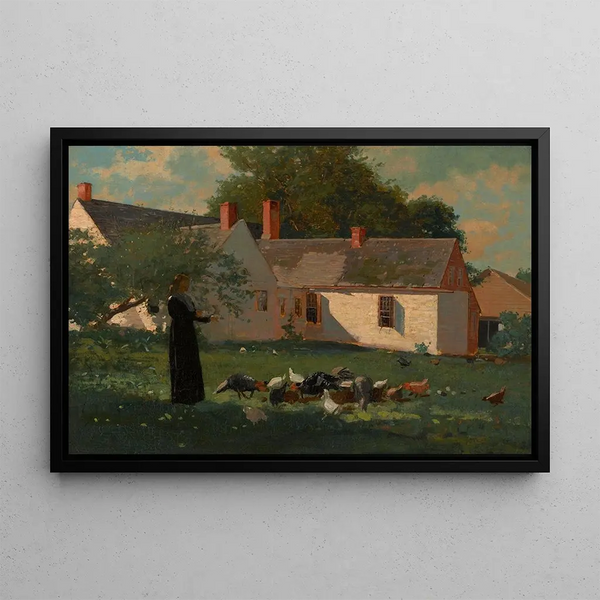 Farmyard Scene - Winslow Homer — framed artwork on a wall