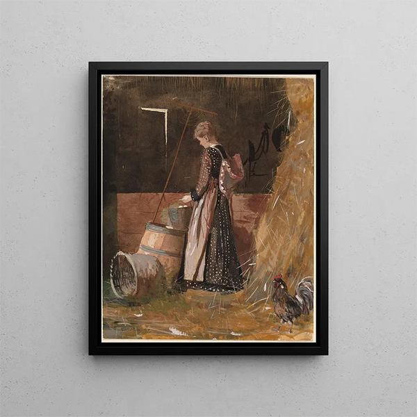 Fresh Eggs Painting - Winslow Homer — framed artwork on a wall