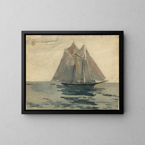 Schooner de Gloucester - Winslow Homer — framed artwork on a wall