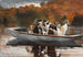 Hunting Dogs in a Boat Waiting for Departure - Winslow Homer — artwork view