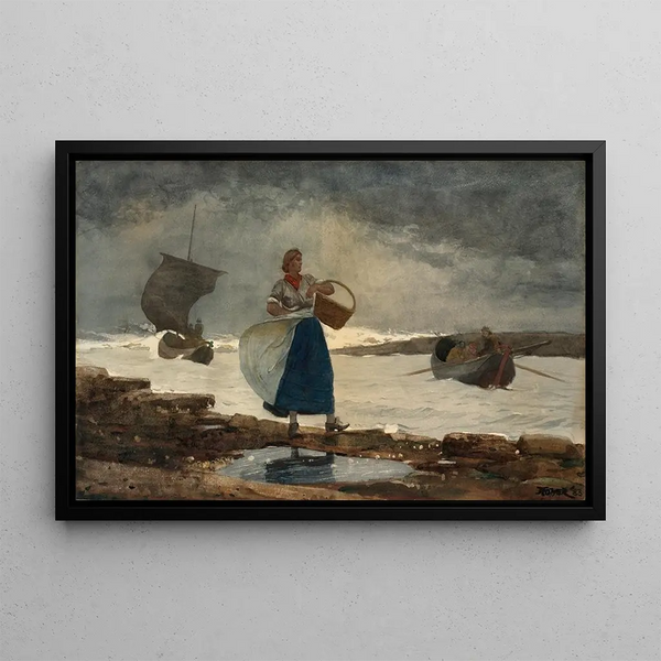 Inside the Bar - Winslow Homer — framed artwork on a wall
