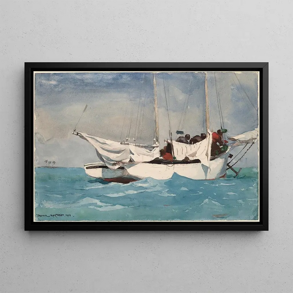 Key West, levée de l'ancre - Winslow Homer — framed artwork on a wall